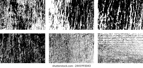 Set of Black and white grunge. Distress overlay texture. Surface dust and rough dirty wall background concept. Distress illustration simply place over object to create grunge effect. Vector EPS10.