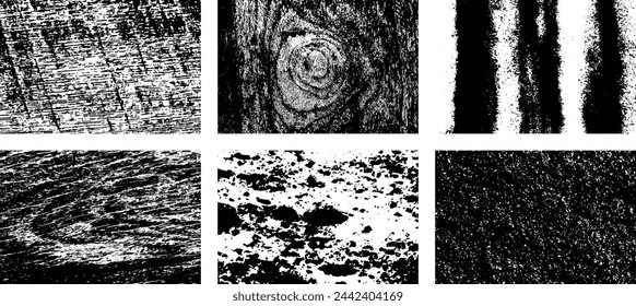 Set of Black and white grunge. Distress overlay texture. Surface dust and rough dirty wall background concept. Distress illustration simply place over object to create grunge effect. Vector EPS10.