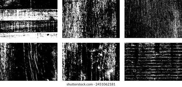 Set of Black and white grunge. Distress overlay texture. Surface dust and rough dirty wall background concept. Distress illustration simply place over object to create grunge effect. Vector EPS10.