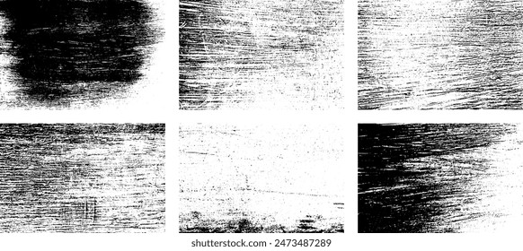 Set of Black and white grunge. Distress overlay texture. Surface dust and rough dirty wall background concept. Distress illustration simply place over object to create grunge effect. Vector EPS10.
