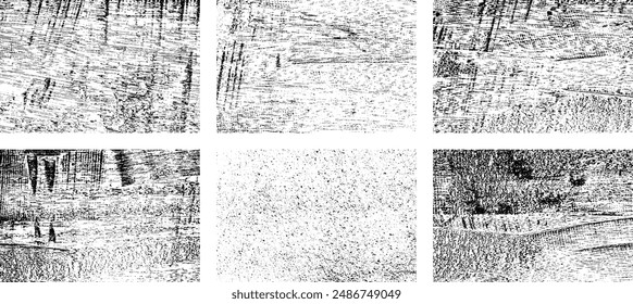 Set of Black and white grunge. Distress overlay texture. Surface dust and rough dirty wall background concept. Distress illustration simply place over object to create grunge effect. Vector EPS10.