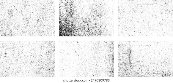 Set of Black and white grunge. Distress overlay texture. Surface dust and rough dirty wall background concept. Distress illustration simply place over object to create grunge effect. Vector EPS10.
