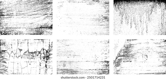 Set of Black and white grunge. Distress overlay texture. Surface dust and rough dirty wall background concept. Distress illustration simply place over object to create grunge effect. Vector EPS10.