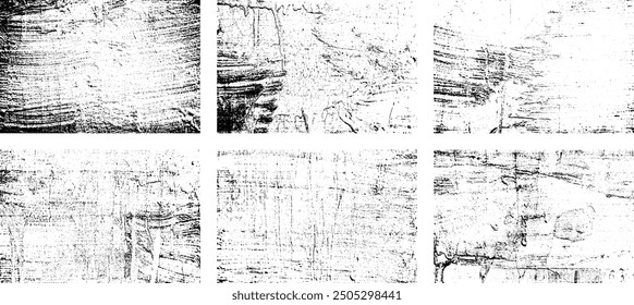 Set of Black and white grunge. Distress overlay texture. Surface dust and rough dirty wall background concept. Distress illustration simply place over object to create grunge effect. Vector EPS10.