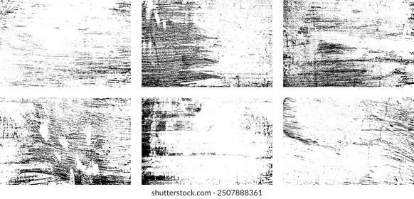 Set of Black and white grunge. Distress overlay texture. Surface dust and rough dirty wall background concept. Distress illustration simply place over object to create grunge effect. Vector EPS10.
