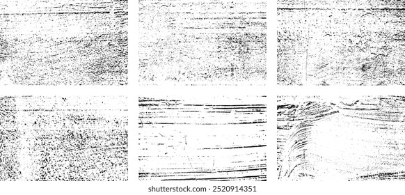 Set of Black and white grunge. Distress overlay texture. Surface dust and rough dirty wall background concept. Distress illustration simply place over object to create grunge effect. Vector EPS10.