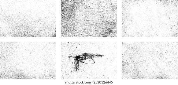 Set of Black and white grunge. Distress overlay texture. Surface dust and rough dirty wall background concept. Distress illustration simply place over object to create grunge effect. Vector EPS10.
