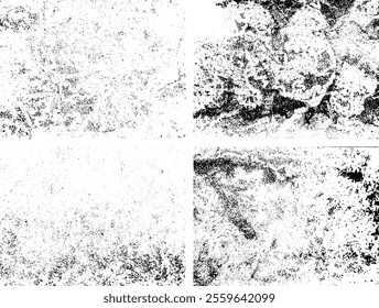 Set of Black and white grunge. Distress overlay texture. Surface dust and rough dirty wall background concept. Distress illustration simply place over object to create grunge effect. Vector EPS10.