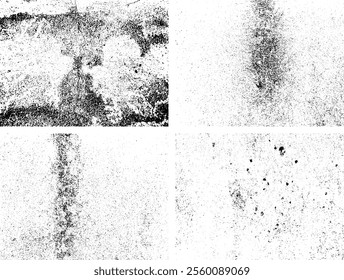 Set of Black and white grunge. Distress overlay texture. Surface dust and rough dirty wall background concept. Distress illustration simply place over object to create grunge effect. Vector EPS10.
