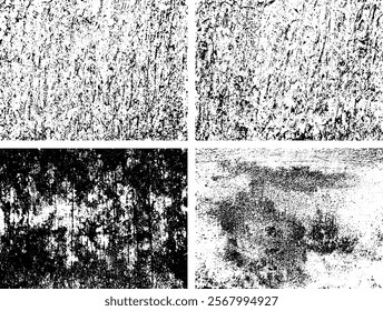 Set of Black and white grunge. Distress overlay texture. Surface dust and rough dirty wall background concept. Distress illustration simply place over object to create grunge effect. Vector EPS10.