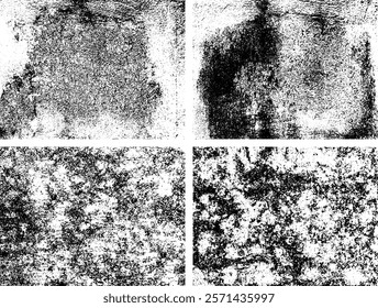 Set of Black and white grunge. Distress overlay texture. Surface dust and rough dirty wall background concept. Distress illustration simply place over object to create grunge effect. Vector EPS10.
