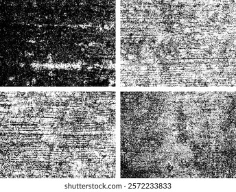 Set of Black and white grunge. Distress overlay texture. Surface dust and rough dirty wall background concept. Distress illustration simply place over object to create grunge effect. Vector EPS10.
