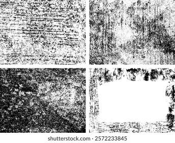 Set of Black and white grunge. Distress overlay texture. Surface dust and rough dirty wall background concept. Distress illustration simply place over object to create grunge effect. Vector EPS10.
