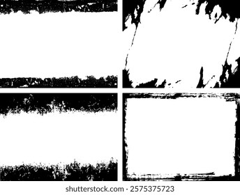 Set of Black and white grunge. Distress overlay texture. Surface dust and rough dirty wall background concept. Distress illustration simply place over object to create grunge effect. Vector EPS10.
