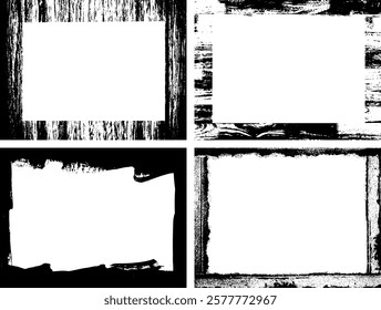 Set of Black and white grunge. Distress overlay texture. Surface dust and rough dirty wall background concept. Distress illustration simply place over object to create grunge effect. Vector EPS10.