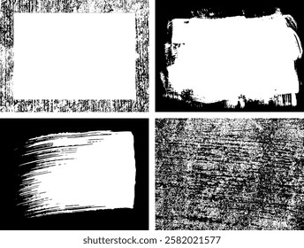 Set of Black and white grunge. Distress overlay texture. Surface dust and rough dirty wall background concept. Distress illustration simply place over object to create grunge effect. Vector EPS10.

