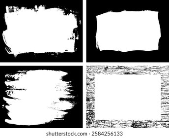 Set of Black and white grunge. Distress overlay texture. Surface dust and rough dirty wall background concept. Distress illustration simply place over object to create grunge effect. Vector EPS10.