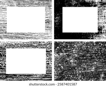 Set of Black and white grunge. Distress overlay texture. Surface dust and rough dirty wall background concept. Distress illustration simply place over object to create grunge effect. Vector EPS10.