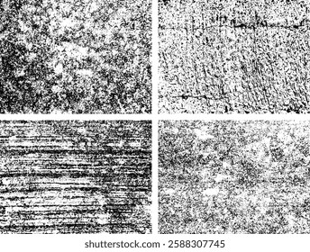 Set of Black and white grunge. Distress overlay texture. Surface dust and rough dirty wall background concept. Distress illustration simply place over object to create grunge effect. Vector EPS10.