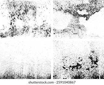 Set of Black and white grunge. Distress overlay texture. Surface dust and rough dirty wall background concept. Distress illustration simply place over object to create grunge effect. Vector EPS10.
