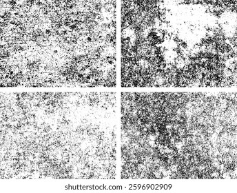 Set of Black and white grunge. Distress overlay texture. Surface dust and rough dirty wall background concept. Distress illustration simply place over object to create grunge effect. Vector EPS10.
