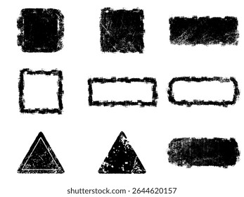 Ensemble de Grunge noir et blanc. Texture de recouvrement de détresse. Poussière de surface et arrière-plan mural brut sale concept. Illustration de détresse simplement placer sur l'objet pour créer un effet grunge. Image vectorielle EPS10.
