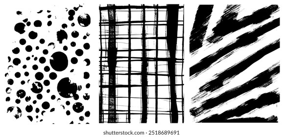A set of black and white grunge templates