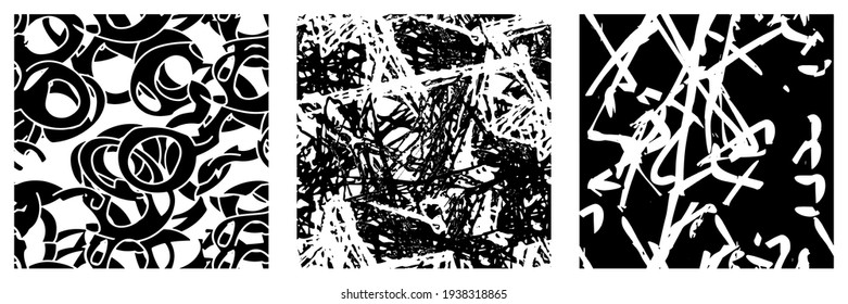 Conjunto de texturas de color negro y blanco