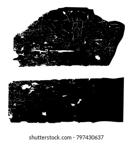 Set of black and white grunge textures with cracked old paint on a wooden surface. Vintage template, modern grungy background. Vector illustration.