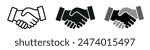 Set of black and white Handshake icons