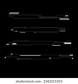 Set of black and white hud lines infographic elements display elements for the web and app eps 10