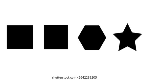 Conjunto de Formas de iconos en blanco y negro