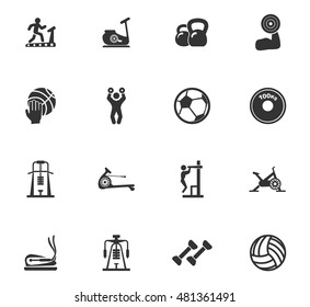 Set black and white icon with sports items