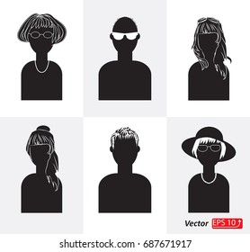 Similar Images, Stock Photos & Vectors of Human faces icons thin line