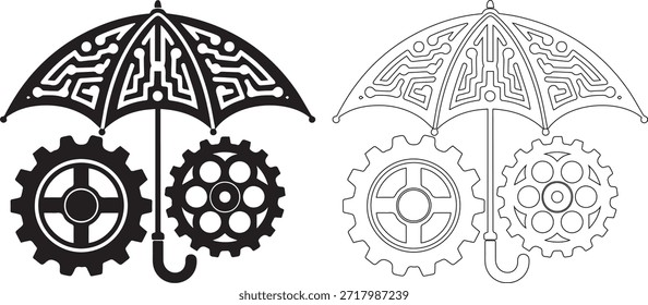 Conjunto de ilustraciones en blanco y negro con auriculares con micrófonos, incluidas versiones sólidas y delineadas, sobre un fondo blanco puro