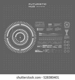 Set black and white infographic display elements for the web app