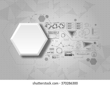 set of black and white infographic elements. futuristic user interface HUD