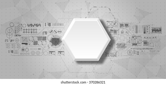 set of black and white infographic elements. futuristic user interface HUD