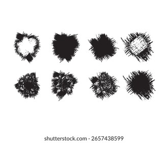 a set of black and white ink splatters, set of ink splashes, Colorful vector illustration set of abstract ink stains with floral and leaf patterns for artistic design
