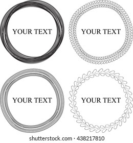 Set of black and white isolated frame.