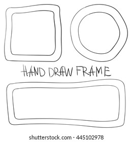 Set black and white Isolated frame on white background.