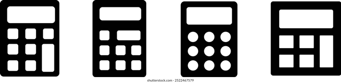 set of black and white keys Calculator icon png image set, vector calculator 