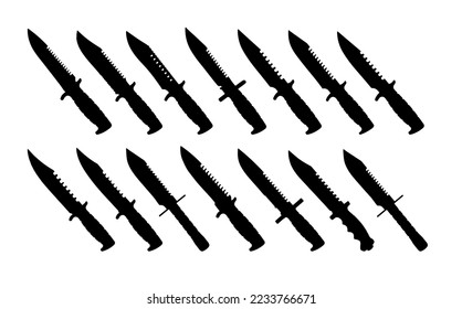 Set of black and white knife