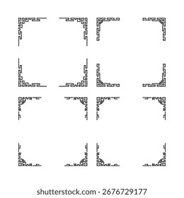 A set of black and white lines that form a square. The lines are thin and evenly spaced