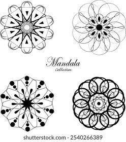 Set of black and white Mandala Collection
