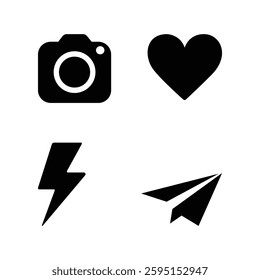 Set of Black and White Minimalist Icons