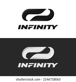 set of  black and white modern infinity logo
