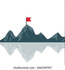 Set of black and white mountain silhouettes.Background border of rocky mountains.