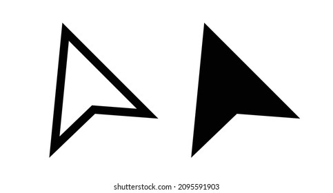 A set of black and white mouse cursor icons. Vectors. Aiko n used in Internet and computer operations.