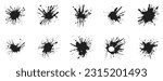 Set of black and white paint splash icon. black and white. logo for paint splash, outline style. sign and symbol. white background. vector illustration